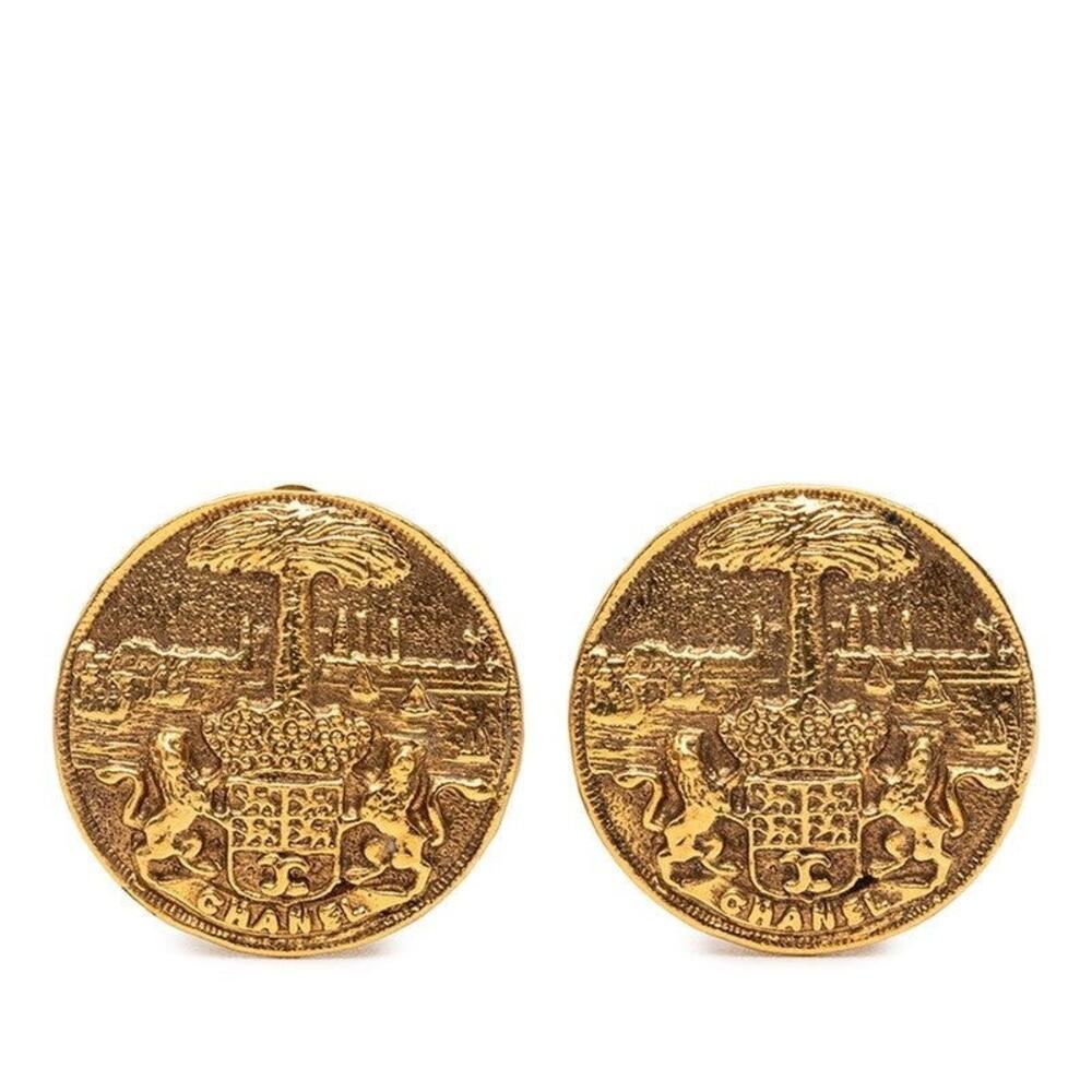 Chanel Gold Plated Clip-On Earrings